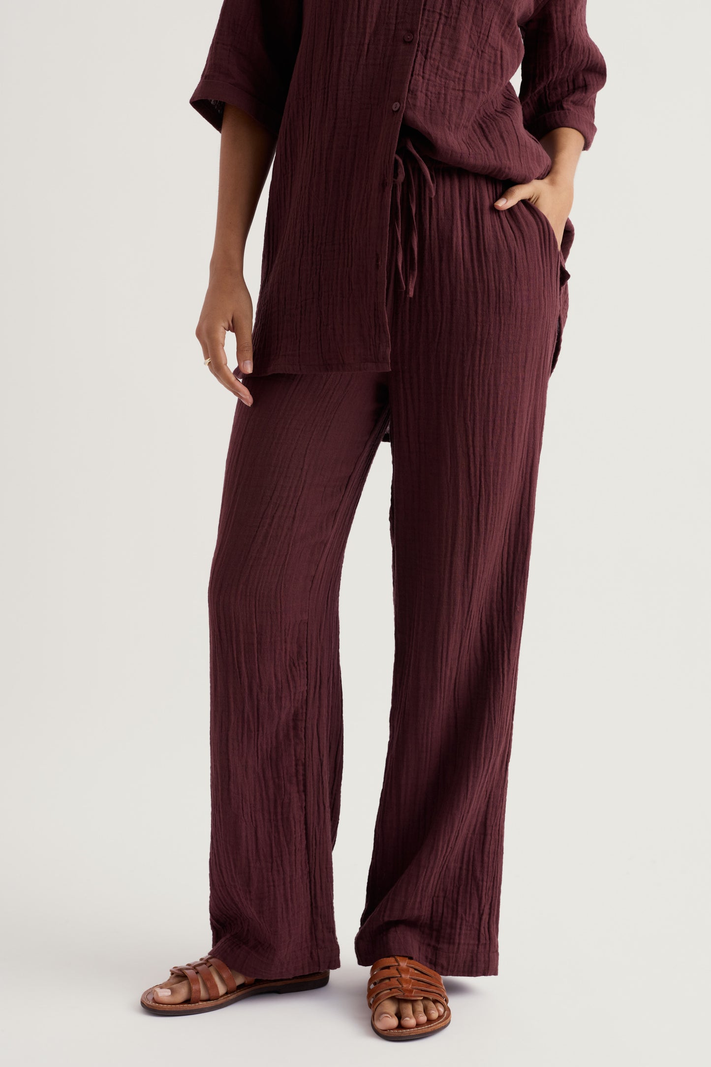 Tide Flow Wide Leg Organic Cotton Trousers