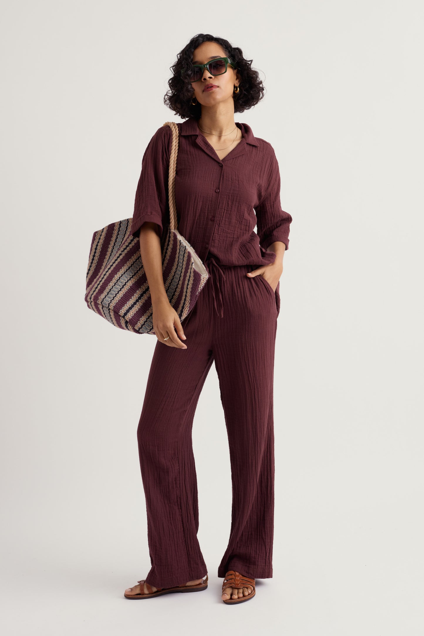 Tide Flow Wide Leg Organic Cotton Trousers
